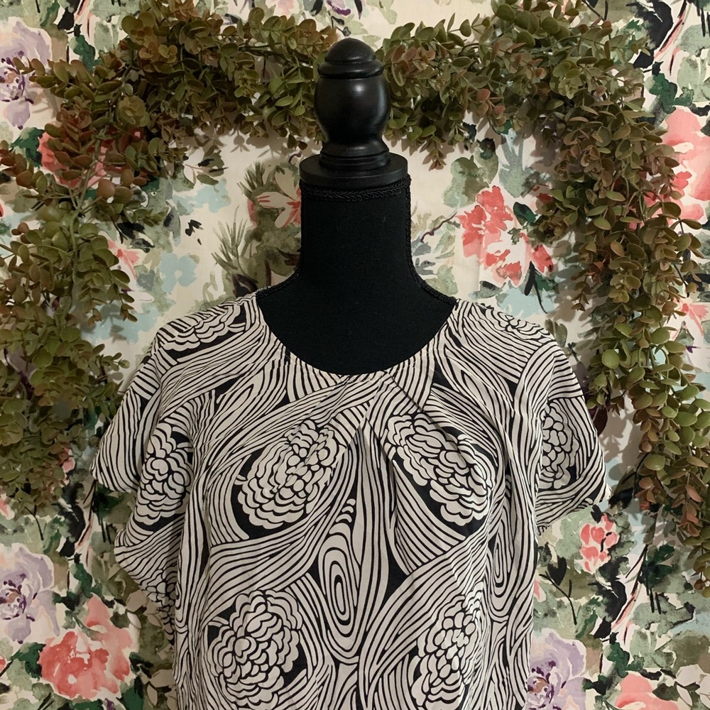 Talbots | Black & White Short Sleeve